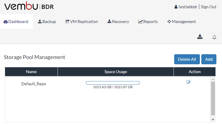 Vembu-BDR-Suite-Storage-Pools