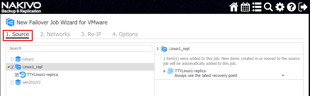 NAKIVO-Backup-Replication-Select-the-source-for-the-new-VM-failover-job