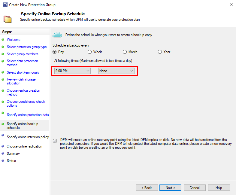 Specify-Microsoft-Azure-Backup-Server-Online-backup-schedule