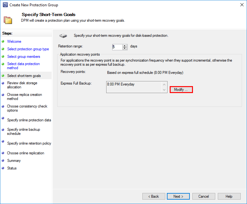 Specify-Microsoft-Azure-Backup-Server-Short-term-goals