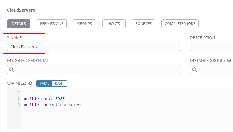 Creating-new-Inventory-in-Ansible-Tower