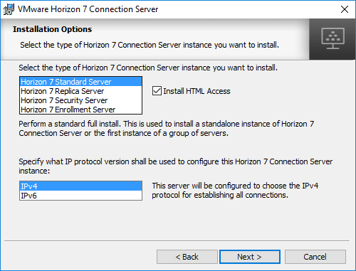 Selecting-the-Standard-Horizon-Connection-Server-in-the-Install-Options
