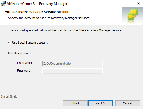 Configuring-the-service-account-to-run-Site-Recovery-Manager-in-Windows