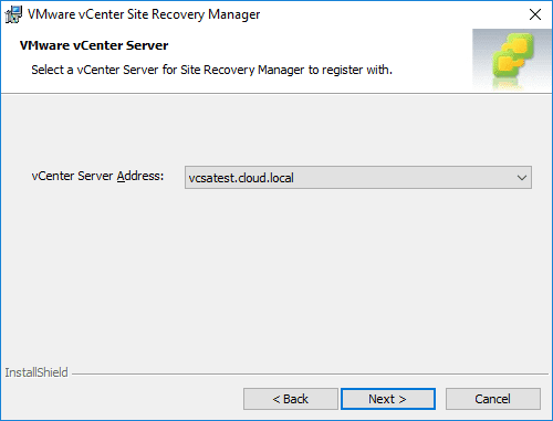 Configuring-the-vCenter-Server-address-installing-Site-Recovery-Manager