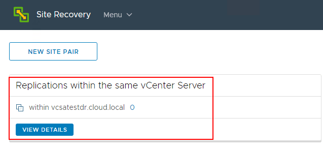 Creating-Site-Pair-or-replication-within-same-vCenter-Server-VMware-vSphere-Replication-8.1