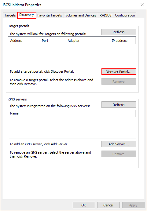 Discover-ports-in-the-iSCSI-initiator-properties