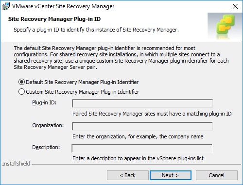 Specifying-a-plug-in-idenfication-for-Site-Recovery-Manager