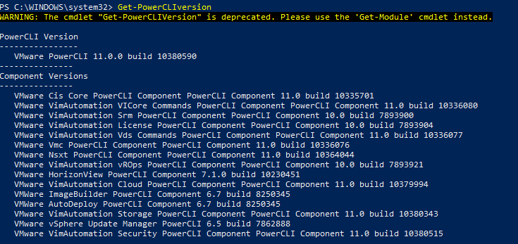 Checking-the-PowerCLI-version-after-updating