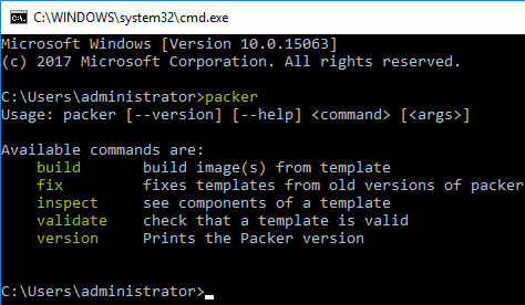 Testing-the-environment-variable-entry-and-executing-packer