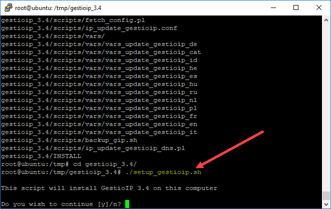 Running-the-GestioIP-setup-script