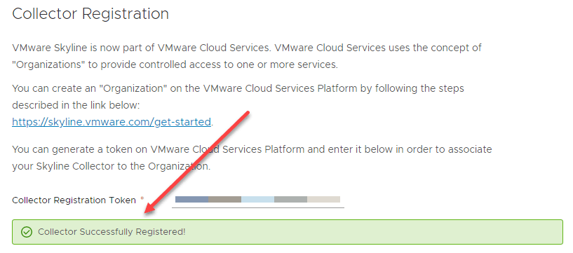 Skyline-Collector-appliance-is-registered-successfully