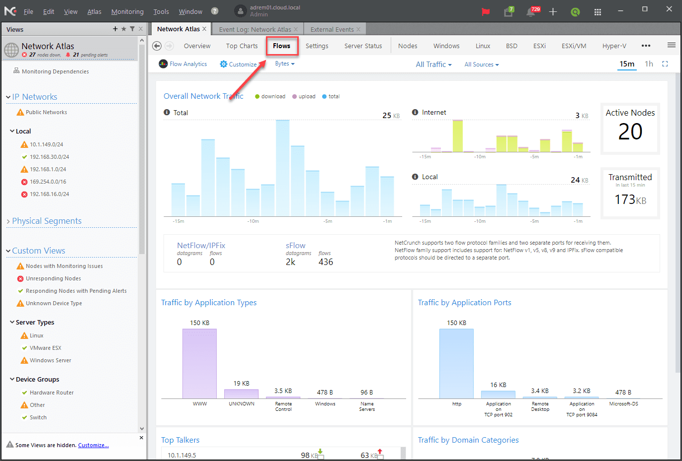 Viewing-traffic-flows-using-NetCrunch