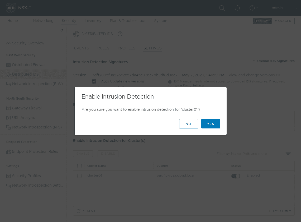 Enable-the-distributed-IDS-on-either-your-standalone-ESXi-host-or-vSphere-cluster