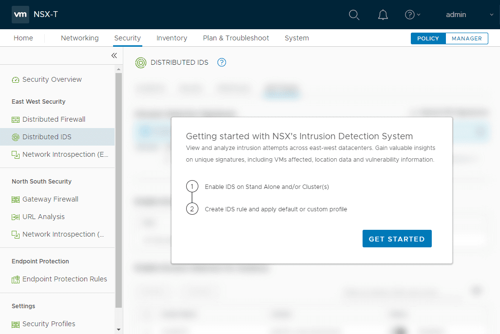 Launching-the-getting-started-workflow-with-NSX-T-3.0-distributed-IDS
