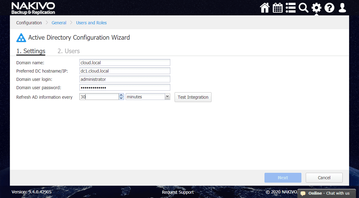 Active-Directory-configuration-wizard-in-NAKIVO