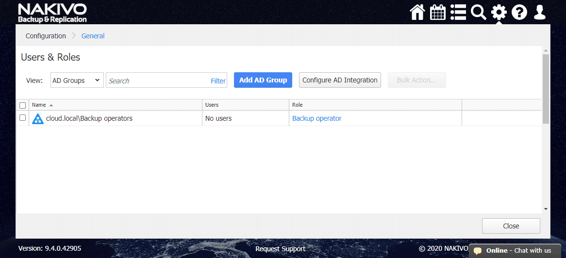 Active-Directory-user-successfully-added-to-role-based-access-in-NAKIVO