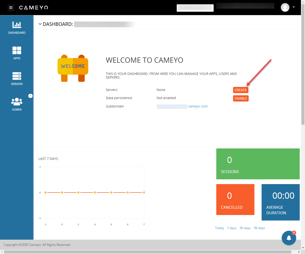 Logging-into-your-Cameyo-instance-and-creating-a-new-server