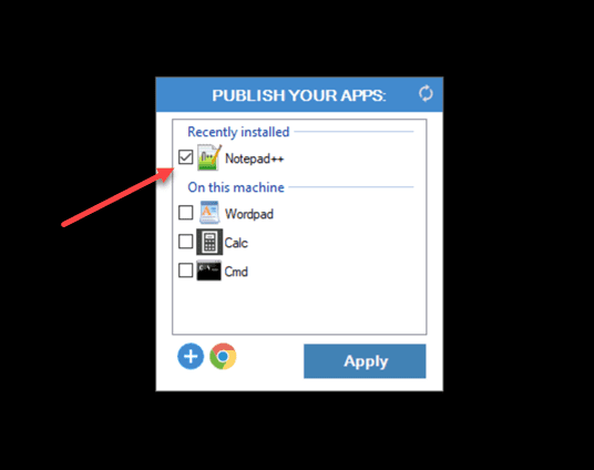 Publishing-Notepad-after-installation