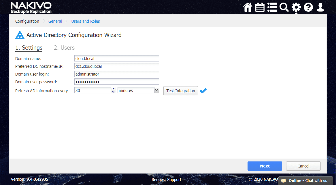 Testing-the-configuration