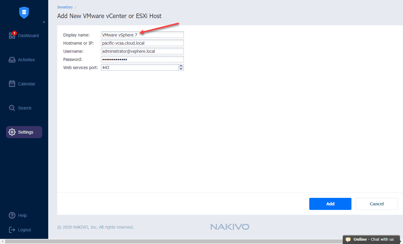 Adding-VMware-vSphere-7-environment-to-NAKIVO-Backup-and-Replication-v10