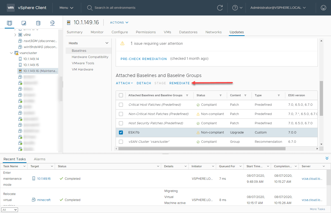Choosing-to-remediate-your-host-after-attaching-the-ESXi-7.0-upgrade-baseline