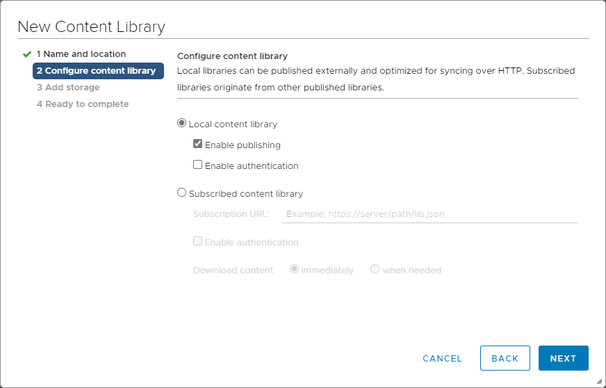 Configure-the-content-library-publishing-and-subscriber-settings