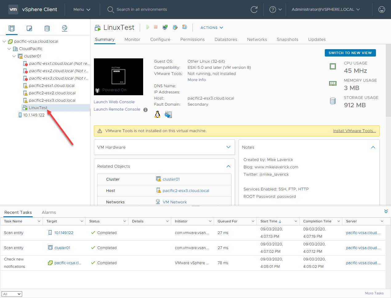 VMware-vSphere-HA-takes-over-and-has-restarted-the-Linux-test-machine-on-the-secondary-site