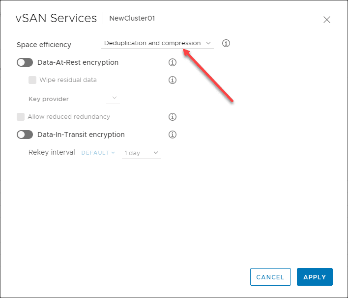 Current-deduplication-and-compression-setting