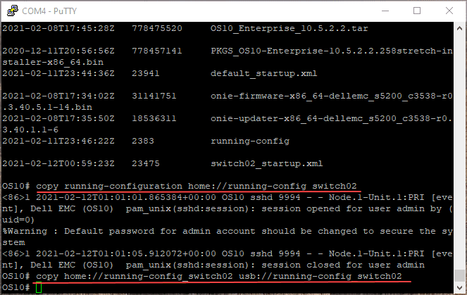 Copying the config using manual config file to usb