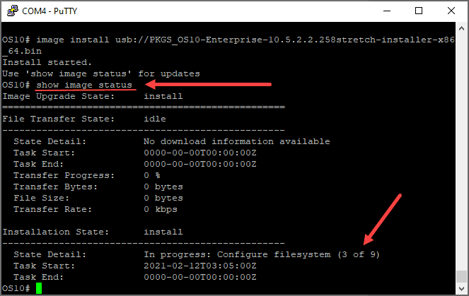 Show image status after kicking off the image update