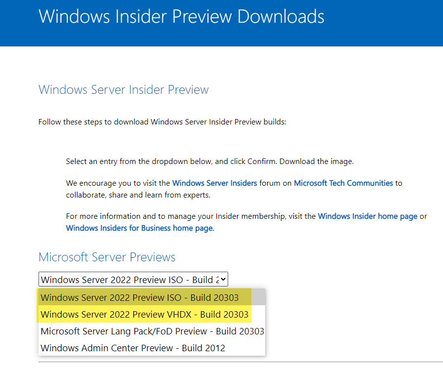 Downloading and installing windows server 2022