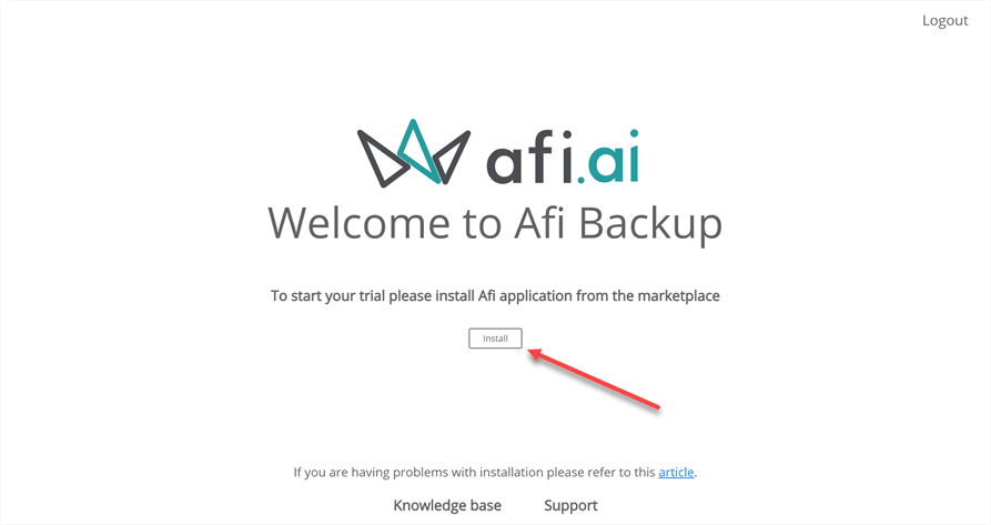 Choosing to install the afi solution