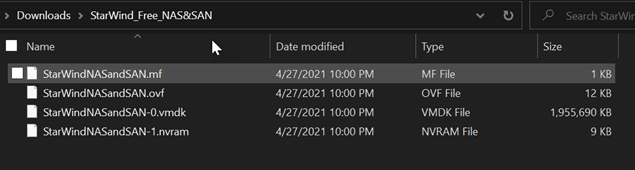 Download and extract the zip file containing the ovf files