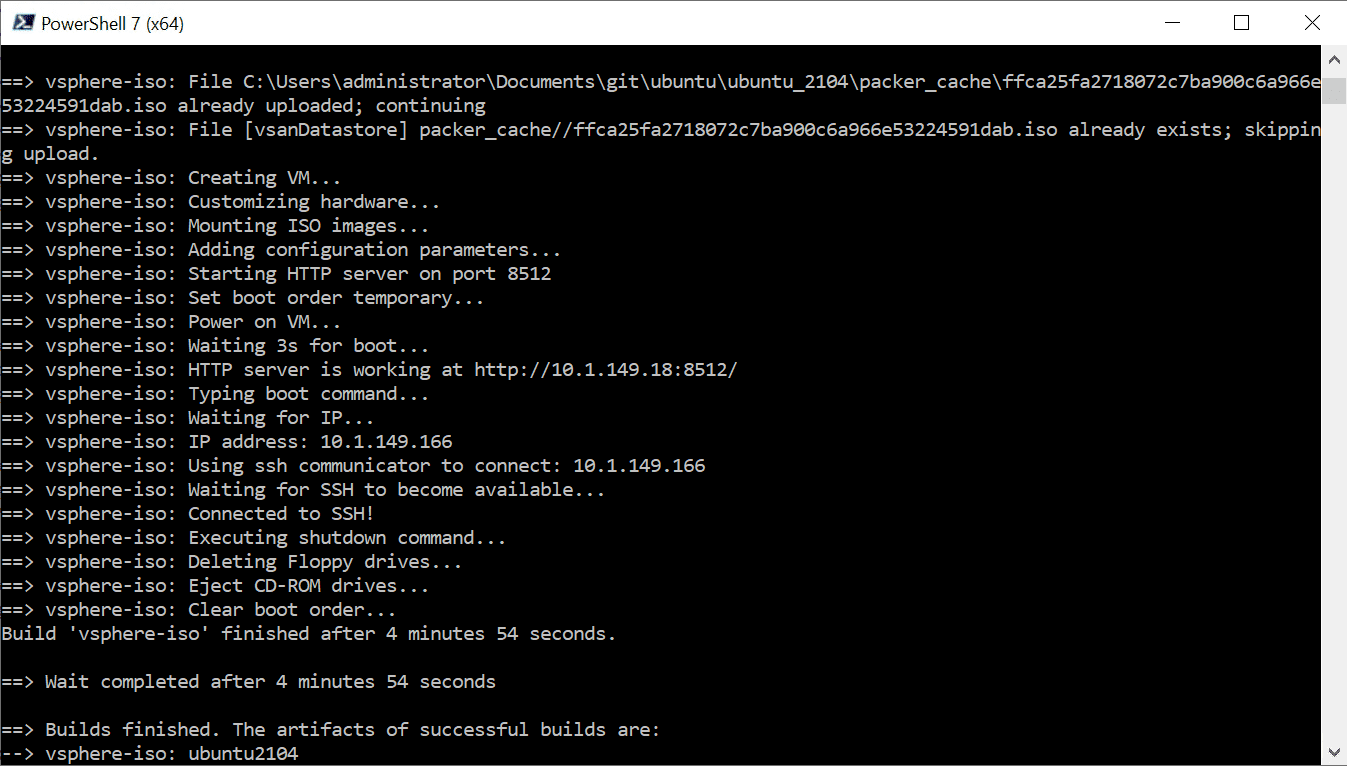 Packer Build Ubuntu 21.04 for VMware vSphere