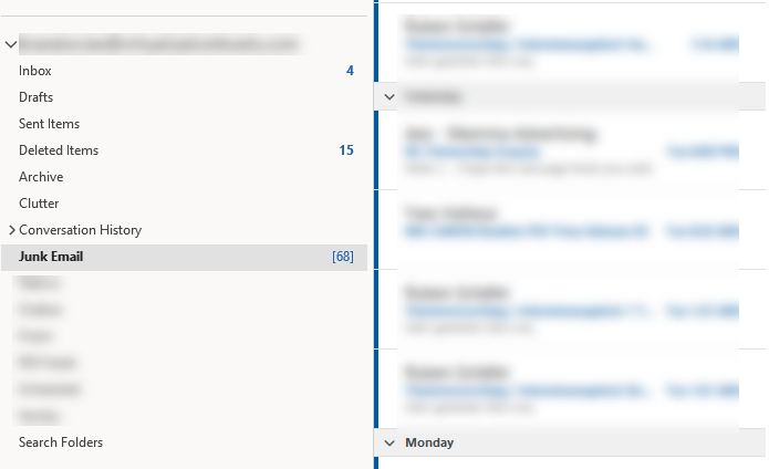 Filter SPAM and phishing messages