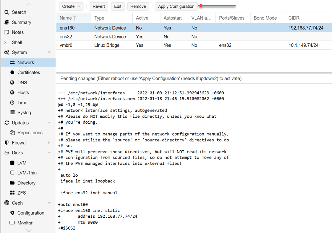 IP address is successfully configured