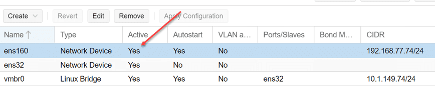 The network adapter now shows to be active