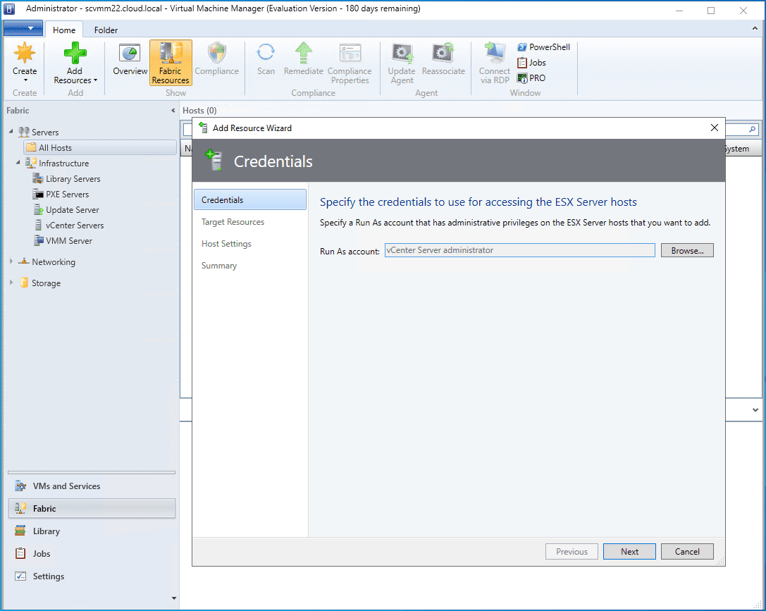 Adding VMware ESXi hosts to your System Center Virtual Machine Manager 2022