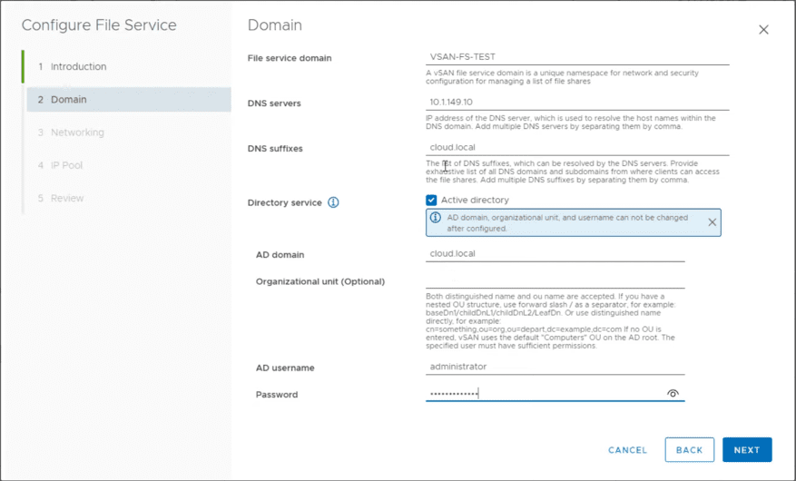 Populating the domain information