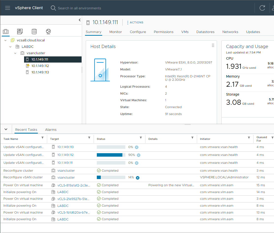The process to configure vsan esa begins