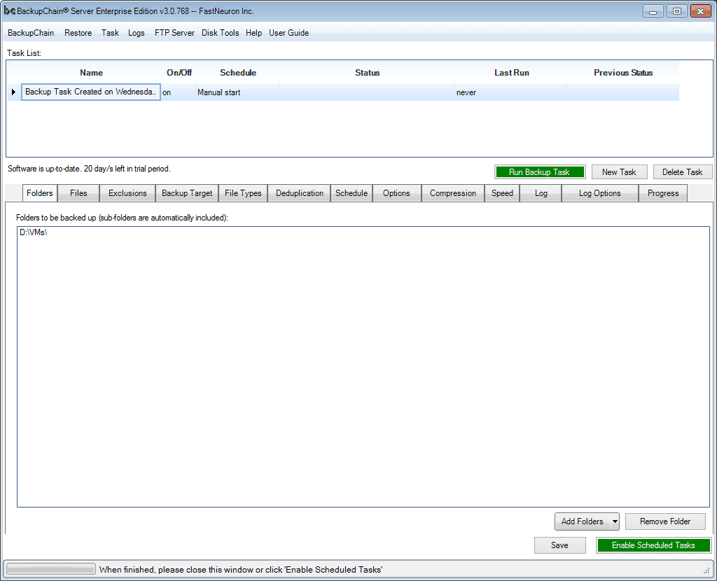 Backup Chain provides a solution for backing up VMware Workstation