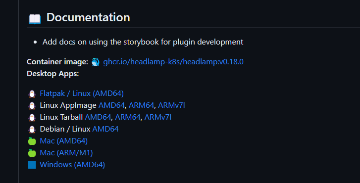 Download the installer for the Headlamp desktop Kubernetes IDE