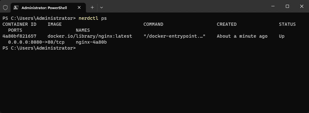 Getting containers with nerdctl