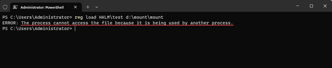 The file is in use by another process