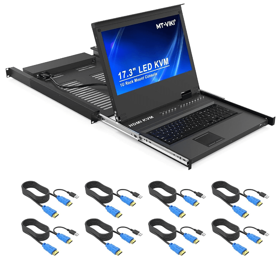 KVM unit for rack keyboard video mouse