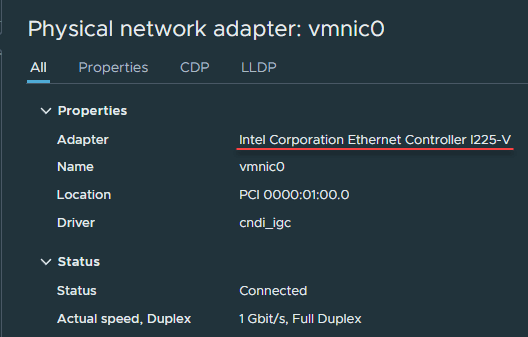 Intel i225v 2.5g network adapter