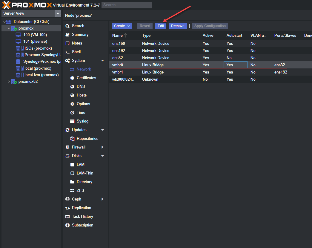 Configuring the linux bridge interface