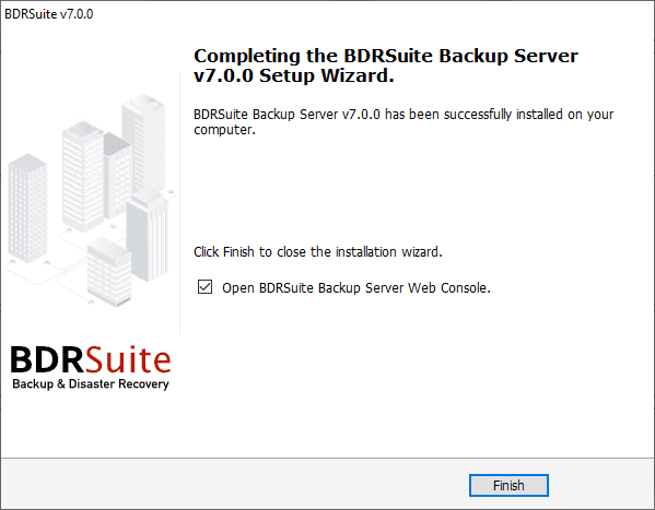 Finish the bdrsuite v7.0.0 installation