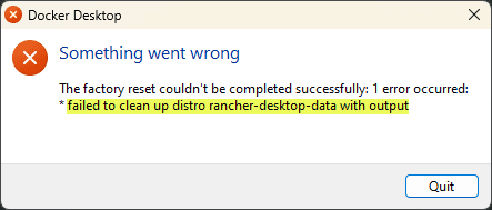 Something went wrong when resetting to defaults