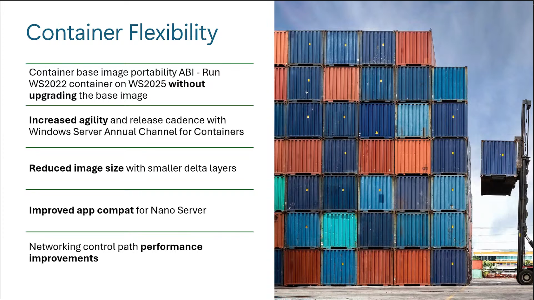 Containers improvements in windows server 2025